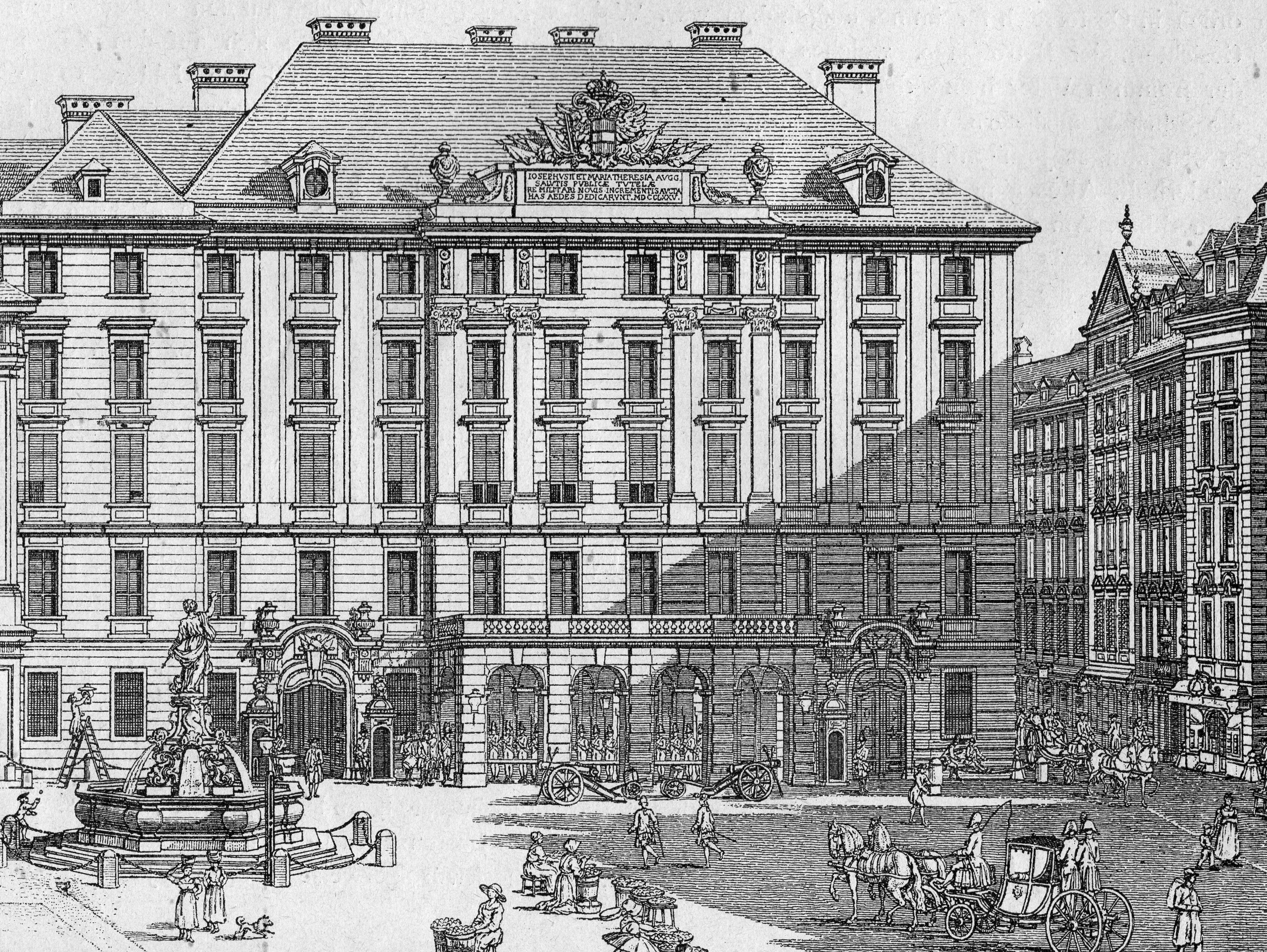 Hofkriegsratsgebude Am Hof Wien 1775