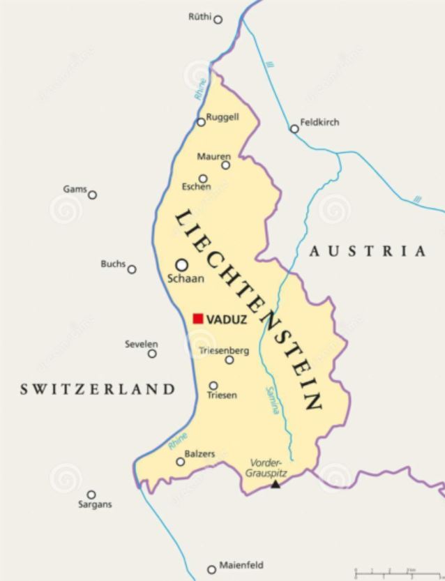 Liechtenstein Landkarte